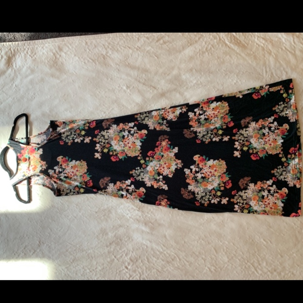 Black floral maxi dress